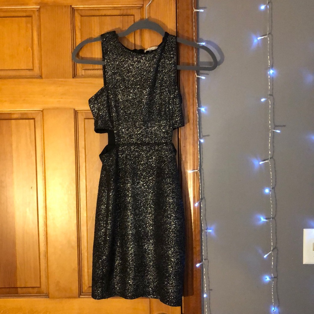 Sparkly Black/Silver Dress w/ Cutouts